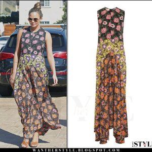 MARNI FLORAL PRINT VOILE MAXI DRESS -- size 38 as seen on Chrissy Teigen